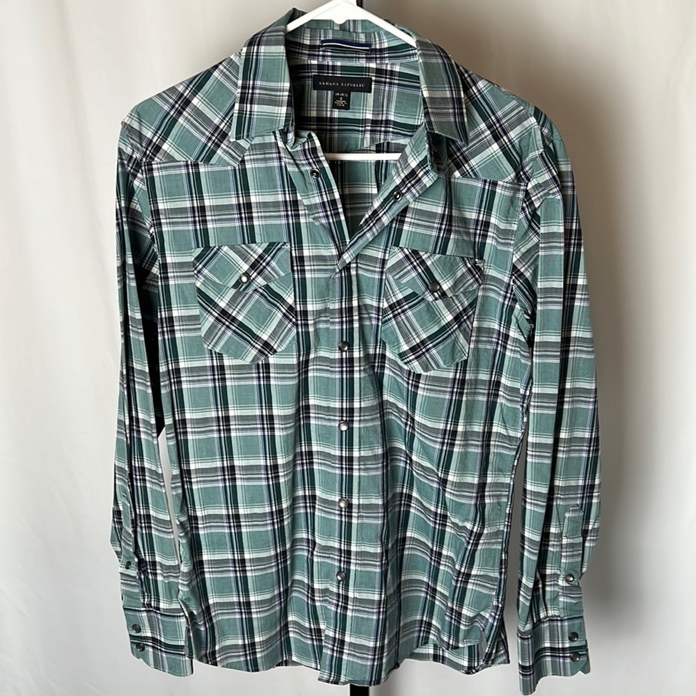 Banana Republic Western Pearl Snap Shirt - S